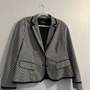 7th Avenue Black and White Checkered Women's Blazer size 18
